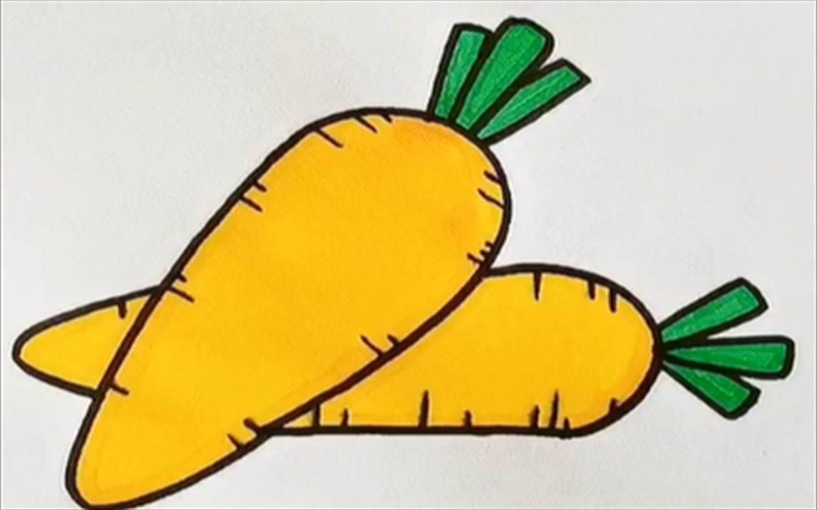 胡萝卜的简笔画 小兔子抱着胡萝卜的简笔画
