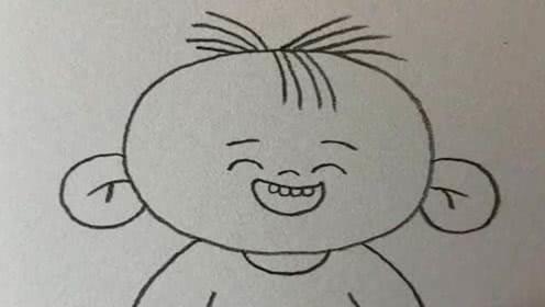 大头儿子简笔画 大头儿子简笔画简单又漂亮