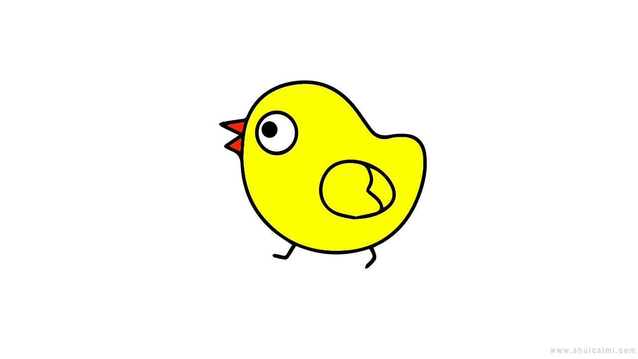 可爱的小鸡简笔画步骤图解，超简单