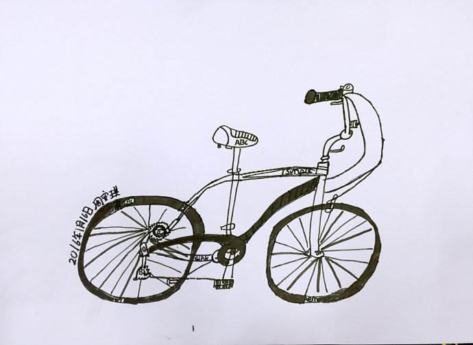 自行车图片简笔画 小孩骑自行车图片简笔画