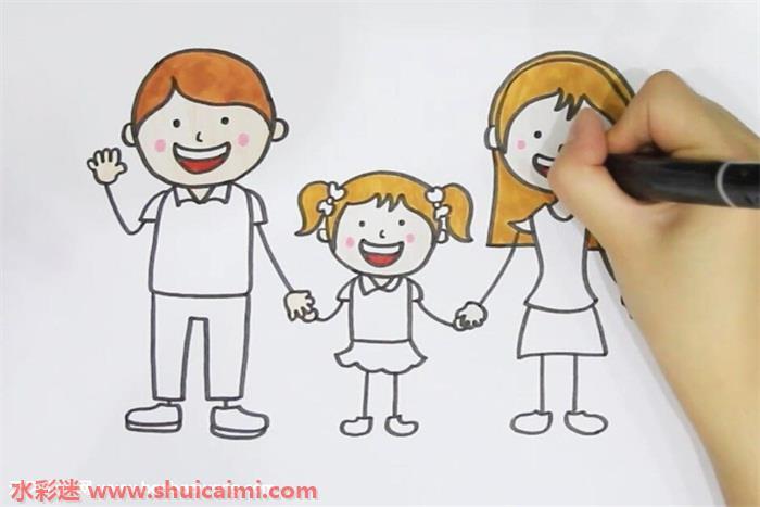 一家人怎么画 一家人简笔画彩色
