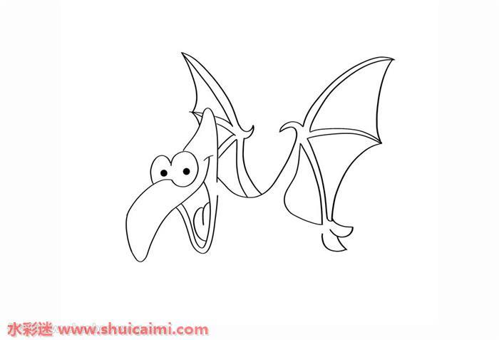 翼龙怎么画 翼龙简笔画简单好看彩色