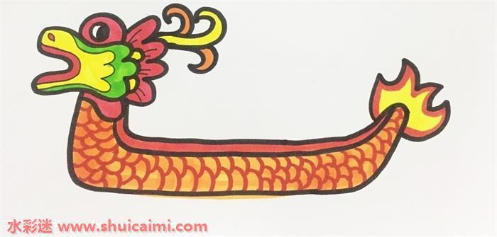 龙舟怎么画 龙舟简笔画图片大全带颜色