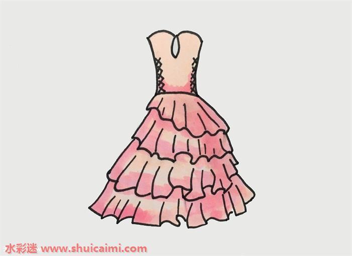 婚纱怎么画 婚纱简笔画简单又漂亮彩色