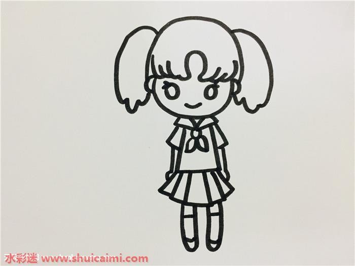 马尾辫女孩怎么画 马尾辫女孩简笔画漂亮卡通