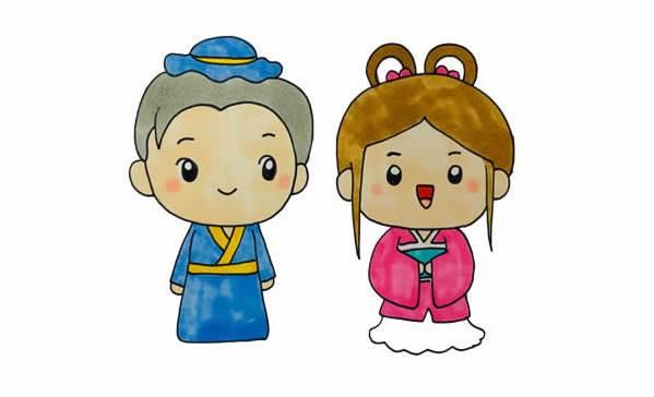 牛郎织女连环画简笔画 牛郎织女连环画简笔画图片