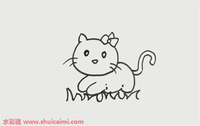 猫怎么画 猫简笔画彩色