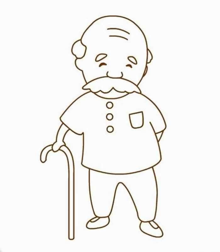 老头的简笔画图片大全 老头简笔画图片大全可爱呆萌