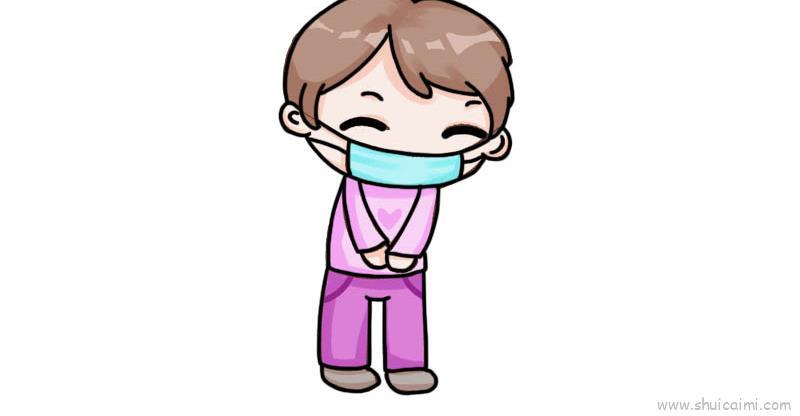 戴口罩小孩儿童画怎么画 戴口罩小孩简笔画好看