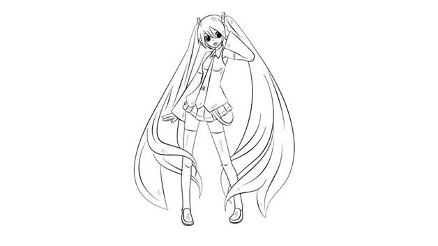 初音未来的简笔画怎么画 初音未来简笔画步骤