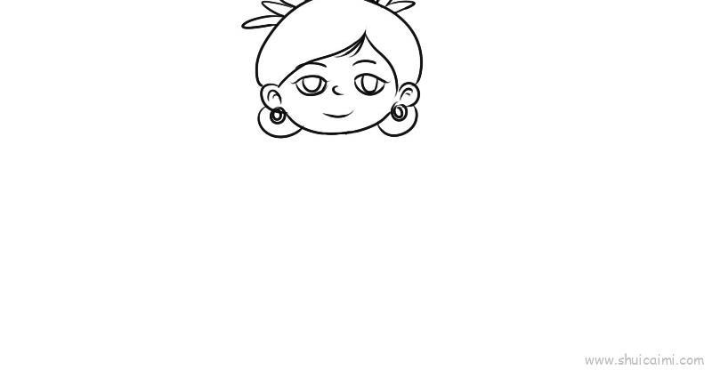 黎族姑娘儿童画怎么画 黎族姑娘简笔画图片大全