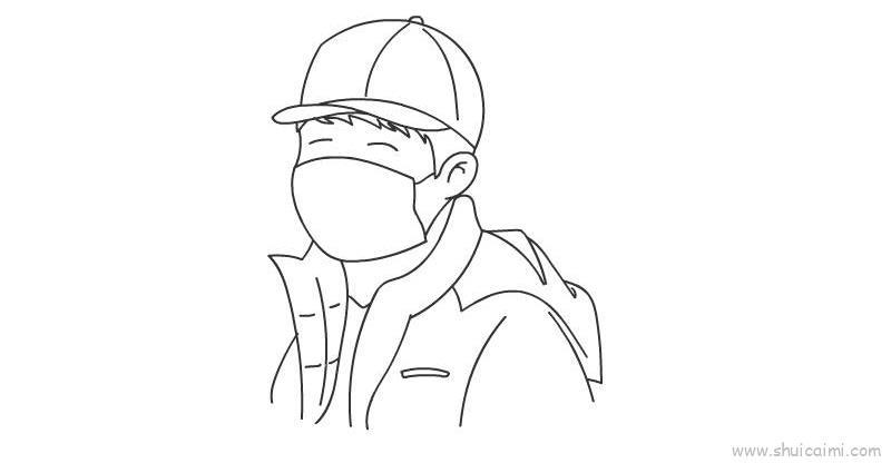 戴口罩儿童画怎么画 戴口罩简笔画顺序