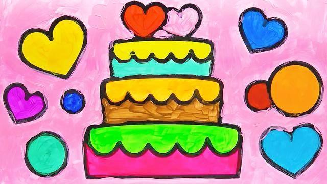 简笔画蛋糕 简笔画蛋糕图片彩色