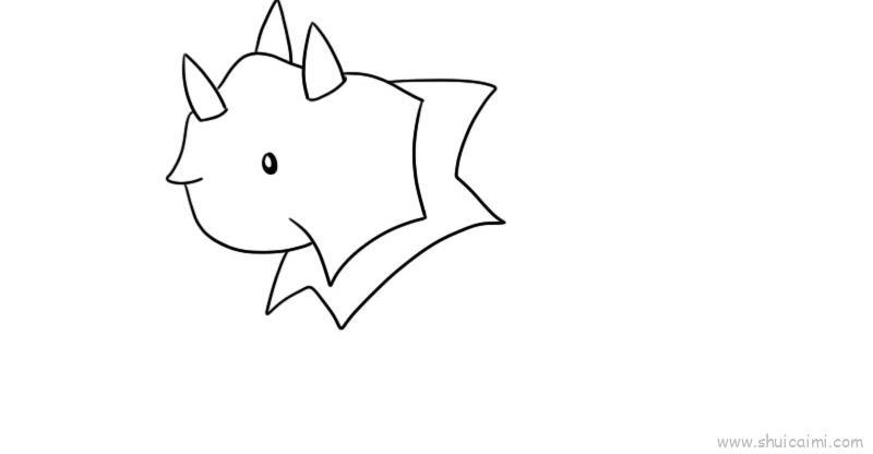 三角龙儿童画怎么画 三角龙简笔画步骤