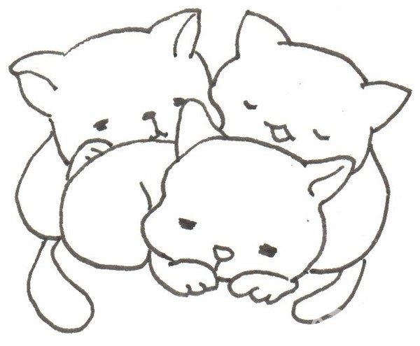 树洞里的猫咪的简笔画怎么画 树洞里的猫咪的简笔画顺序