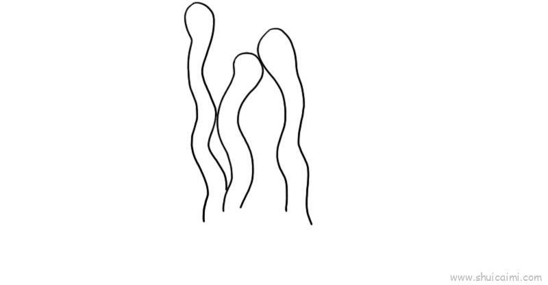 海草儿童画怎么画 海草简笔画顺序