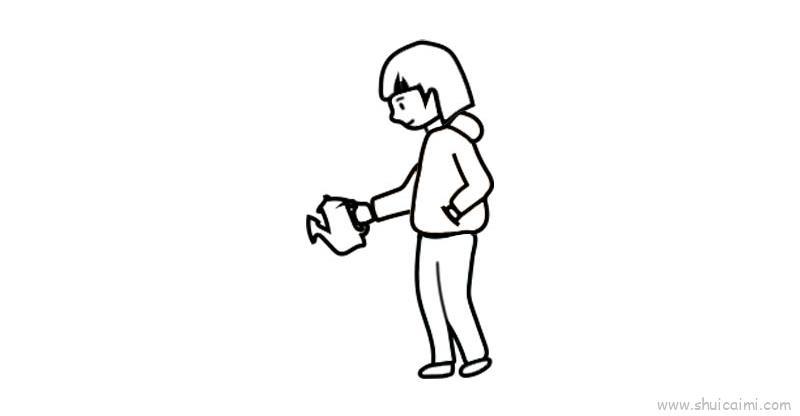 浇水儿童画怎么画 浇水简笔画图片大全