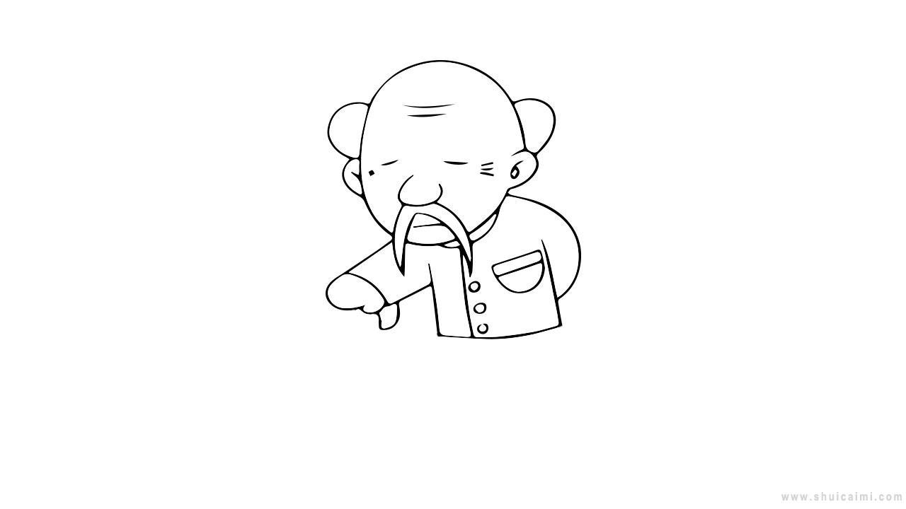 拄拐杖老人简笔画怎么画 拄拐杖老人简笔画画法