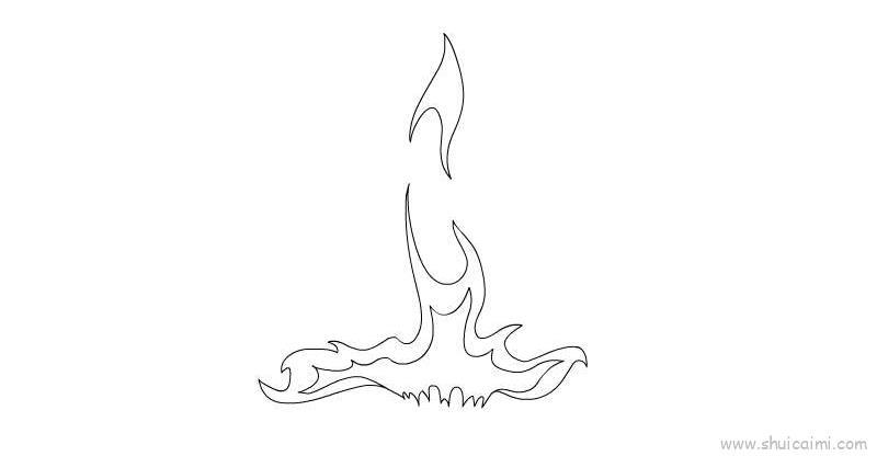 小火苗儿童画怎么画 小火苗简笔画图片