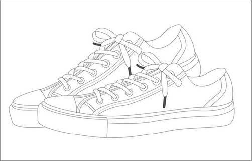 鞋子简笔画 鞋子简笔画彩色