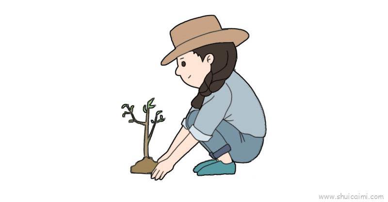 植树儿童画怎么画 植树简笔画简单又好看