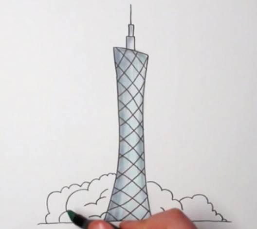 广州塔简笔画 广州塔简笔画彩色