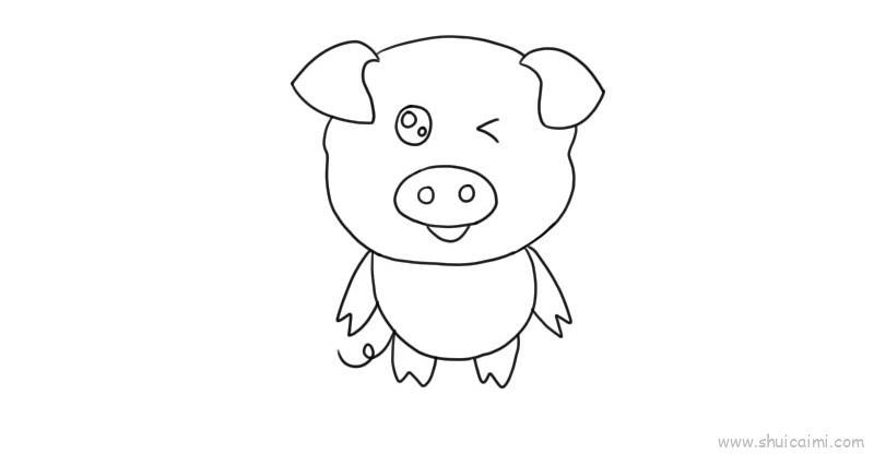 小猪儿童画怎么画 小猪简笔画步骤