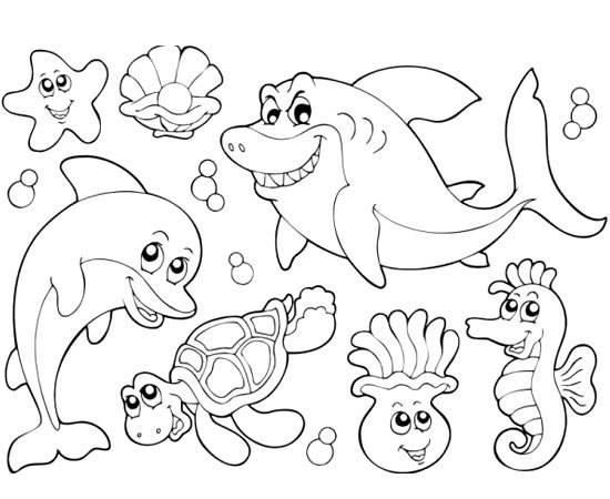 海洋世界简笔画 海洋世界简笔画带颜色
