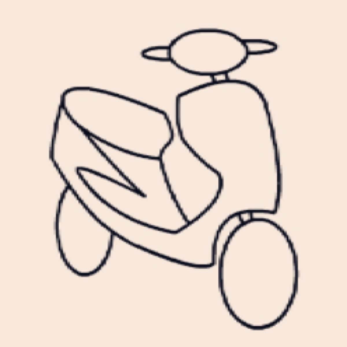 电动车 简笔画 电动车简笔画儿童简笔画