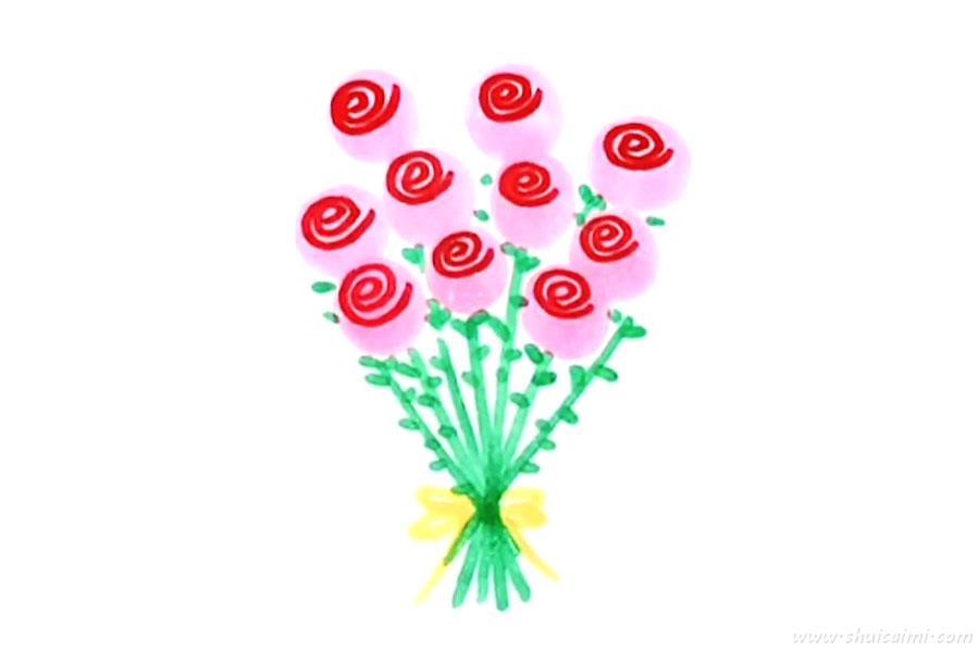 教师节一束花怎么画 教师节一束花简笔画简单又漂亮彩色