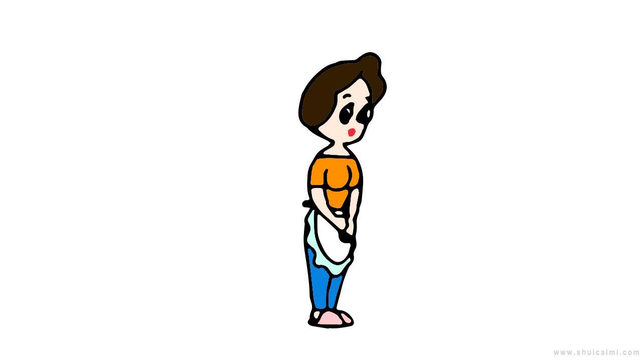 围裙妈妈简笔画怎么画 围裙妈妈简笔画图片大全