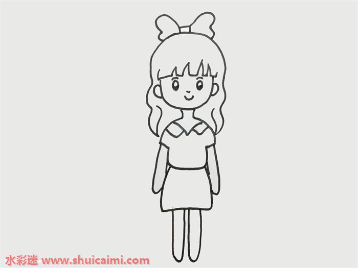 美女怎么画 美女简笔画图片彩色