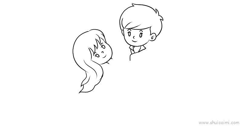 男女姿势图儿童画怎么画 男女姿势图简笔画步骤