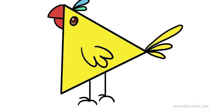 三角形画鸟儿童画怎么画 三角形画鸟简笔画步骤