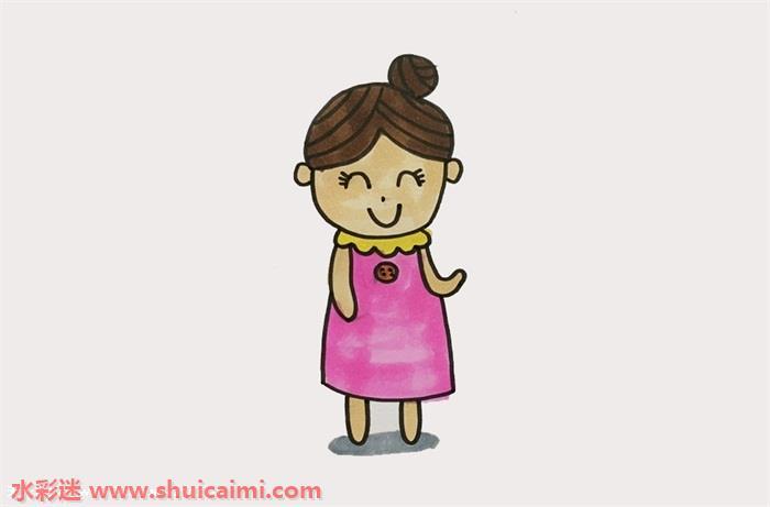 穿裙子妈妈怎么画 穿裙子妈妈简笔画图片大全彩色