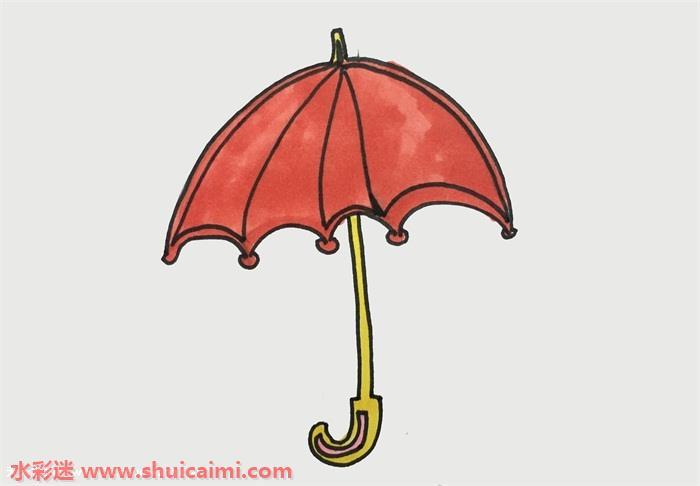 纸伞怎么简笔画怎么画彩色