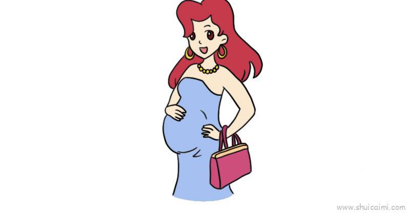 大肚孕妇儿童画怎么画 大肚孕妇简笔画图片
