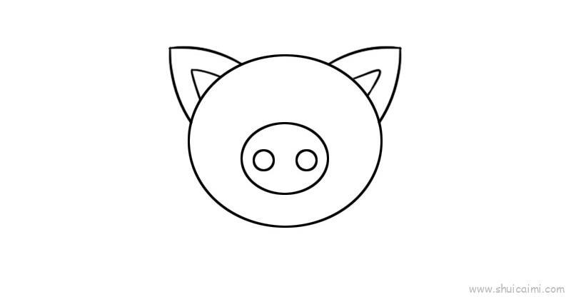 猪头儿童画怎么画 猪头简笔画画法