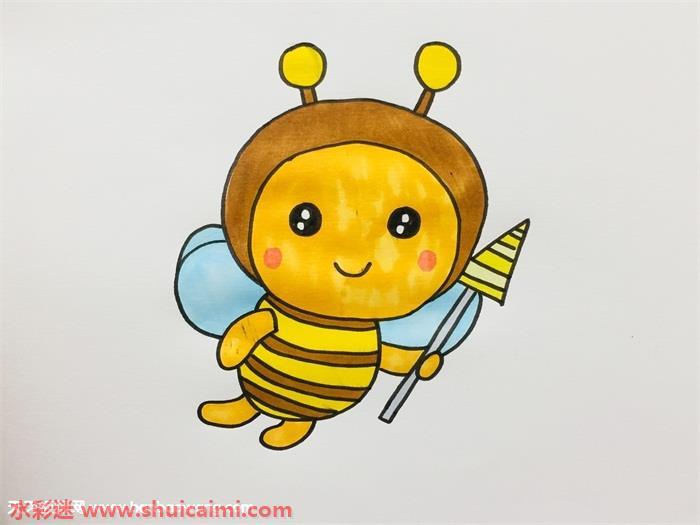彩色卡通小蜜蜂怎么画 卡通小蜜蜂简笔画画法