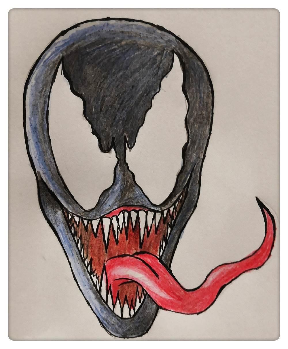 毒液简笔画 毒液简笔画帅气