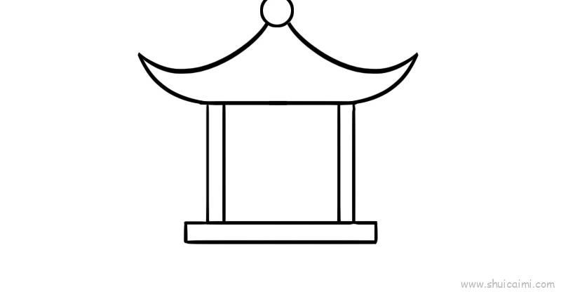 亭子儿童画怎么画 亭子简笔画步骤