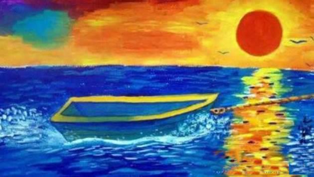 海上日出简笔画 海上日出简笔画怎么画