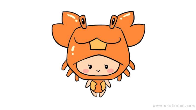 十二星座q版萌图巨蟹座简笔画怎么画 十二星座q版萌图巨蟹座简笔画画法