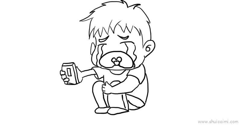 男孩哭儿童画怎么画 男孩哭简笔画简单又好看