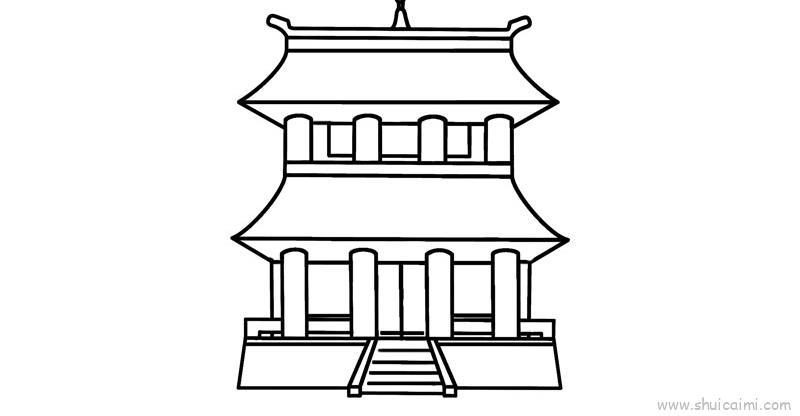 古代建筑儿童画怎么画 古代建筑简笔画图片大全