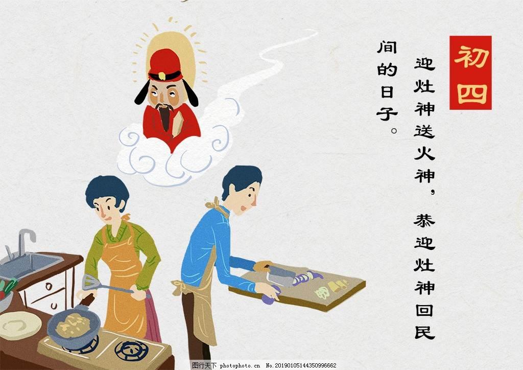 大年初四迎灶神简笔画 大年初四迎灶神简笔画怎么画