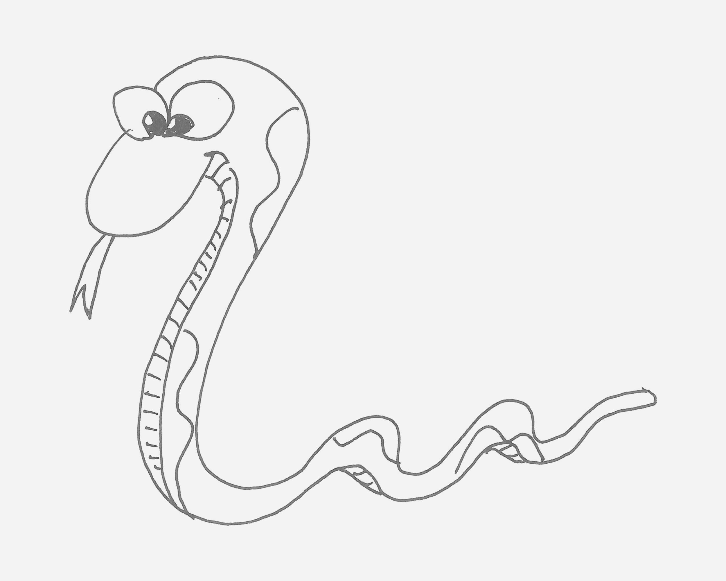 小蛇简笔画可爱简单步骤大全_幼儿园蛇的简笔画图片大全