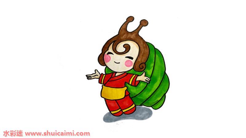 田螺姑娘怎么画 田螺姑娘简笔画彩色