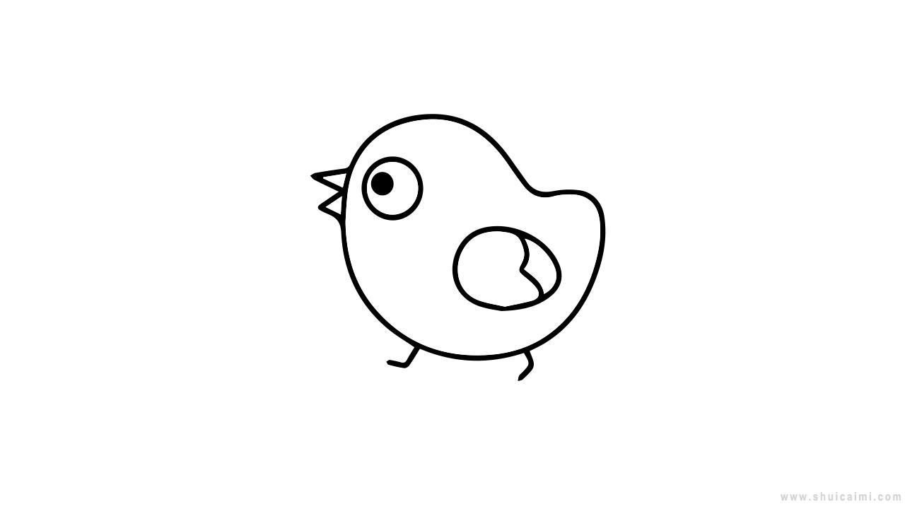 可爱的小鸡简笔画步骤图解，超简单