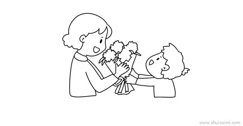 我给妈妈送花儿童画怎么画 我给妈妈送花简笔画好看